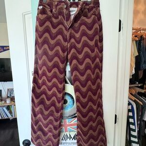 Ragged Priest Burgundy/ Brown Suede Pants